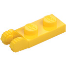 LEGO Żółty Zawias Talerz 1 x 2 z Zamykający Palce z rowkiem (44302)