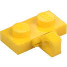 LEGO Gul Hengsel Plate 1 x 2 med Vertikal Låsende Stub med Bunnrille (44567 / 49716)