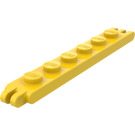 LEGO Giallo Cerniera Piastra 1 x 6 con 2 e 3 Innesti su Ends (4504)