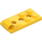 LEGO Yellow Hinge Plate Bottom 2 x 4 with 4 Studs and 3 Pin Holes (98285)