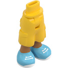 LEGO Yellow Hip with Shorts with Cargo Pockets with Bright blue shoes (2268)