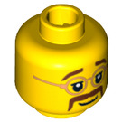 LEGO Gelb Hippie Kopf (Sicherheitsbolzen) (3626 / 10013)
