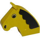 LEGO Yellow Horse Head 2 x 6 x 4.5 with Black Mane (6244 / 82247)