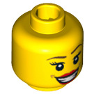 LEGO Gelb Horseback Rider Kopf (Sicherheitsbolzen) (3626 / 11982)