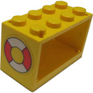 LEGO Jaune Tuyau Reel 2 x 4 x 2 Titulaire avec Life Bague Autocollant (4209)