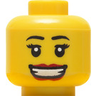 LEGO Amarillo Hula Dancer Cabeza (Espiga sólida hueca) (12514 / 93392)