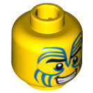 LEGO Geel Island Warrior Hoofd (Verzonken Solid Stud) (3626 / 14631)