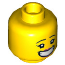 LEGO Yellow J.B. Watt with Big Smile Minifigure Head (Recessed Solid Stud) (3626 / 56149)