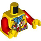LEGO Geel Jacket Torso met Rood Ams en Aap King Hoofd (973 / 76382)