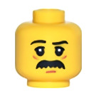 LEGO Gelb Janitor Minifigure Kopf (Einbau-Vollbolzen) (3626 / 25667)