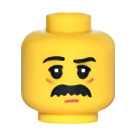 LEGO Yellow Janitor Minifigure Head (Recessed Solid Stud) (3626 / 25667)