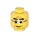 LEGO Gul Judge Huvud (Infälld solid knopp) (3626 / 11494)