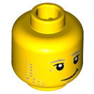 LEGO Giallo Giungla Explorer Minifigure Testa (Perno solido incassato) (3626 / 32743)