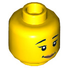 LEGO Gul Djungel Minifigur Huvud (Infälld solid knopp) (3626 / 33964)