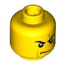 LEGO Yellow Kai Head with Scar over Left Eye (Recessed Solid Stud) (3626)
