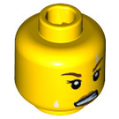 LEGO Gelb Kickboxer Girl Minifigure Kopf (Einbau-Vollbolzen) (3626 / 27408)