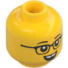 LEGO Yellow Kid with Dark Blue Plaid Shirt Minifigure Head (Recessed Solid Stud) (3274)