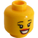 LEGO Gul Llama Flicka Huvud  (Infälld solid knopp) (3626 / 68039)