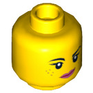 LEGO Yellow Lucy Wyldstyle Head (Recessed Solid Stud) (3626)