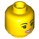 LEGO Gul Lucy Wyldstyle Minifigur Huvud (Infälld solid knopp) (3626 / 44130)