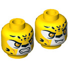LEGO Yellow Lundor Minifigure Tiger Head (Recessed Solid Stud) (3626 / 17629)