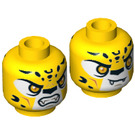 LEGO Gelb Lundor Minifigur Tiger Kopf (Vertiefte feste Noppen) (3626 / 17629)