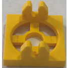 LEGO Gelb Magnet Halter Fliese 2 x 2 mit hohen Armen und tiefer Kerbe (2609)