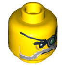 LEGO Yellow Major Quinton Steele Head (Recessed Solid Stud) (3626)
