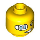 LEGO Yellow Male Astronaut with Dark Green Helmet and Solar Panels Minifigure Head (Safety Stud) (3274 / 105882)