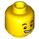 LEGO Geel Male Hoofd met Lopsided Grijns en Dubbele Chin (Verzonken Solid Stud) (3626 / 38476)