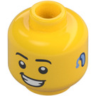 LEGO Yellow Male Head with Smile and Hearing Aid (Recessed Solid Stud) (3626 / 100108)