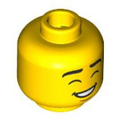 LEGO Yellow Male Visitor - Yellowish Green Jacket Minifigure Head (Recessed Solid Stud) (3274)