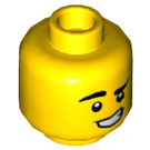 LEGO Yellow Man in Sand Blue Suit Minifigure Head (Recessed Solid Stud) (3626 / 66255)