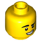 LEGO Gelb Mann im Sand Blau Anzug Minifigur Kopf (Vertiefte feste Noppen) (3626 / 66255)