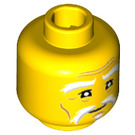 LEGO Gelb Master Wu Minifigure Kopf (Einbau-Vollbolzen) (3626 / 34658)