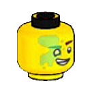 LEGO Amarillo Mateo Minifigura Cabeza (Espiga sólida hueca) (3274)