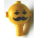 LEGO Yellow Maxifig Head with Eyes, Eyebrows and Moustache