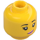 LEGO Žlutá Mei Minifigurka Hlava (Zapuštěný pevný cvoček) (3626 / 66074)