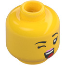 LEGO Gul Mei Minifigur Huvud (Infälld solid knopp) (3626 / 76822)