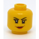 LEGO Gul Minifigur Hode Kvinne (Forsenket solid knott) (3626)