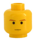 LEGO Gul Minifigur Hode med Brun Eyebrows (Sikkerhetsknott) (3626 / 83799)