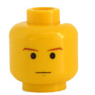 LEGO Gelb Minifig Kopf mit Brown Eyebrows (Sicherheitsbolzen) (3626 / 83799)