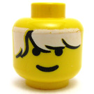 LEGO Amarillo Minifigura Cabeza con Ice Planet Messy Blanco Pelo (Espiga de seguridad) (3626)