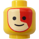 LEGO Gul Minifigur Huvud med Islander Vit/Röd Painted Ansikte (Säkerhetsknopp) (3626)