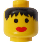 LEGO Žlutá Minifigurka Hlava s Messy Vlasy ženský (Bezpečnostní cvoček) (3626)