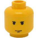 LEGO Geel Minifig Hoofd met Klein Zwart Eyebrows (Veiligheids Stud) (3626)