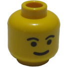 LEGO Žlutá Minifigurka Hlava s Standard Úsměv a Eyebrows (Bezpečnostní cvoček) (3626)