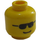 LEGO Geel Minifig Hoofd met Standaard Grijns en Sunglasses (Veiligheids Stud) (3626)
