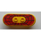 LEGO Yellow Minifig Skateboard with Four Wheel Clips with Spider Web Sticker (42511)