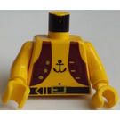 LEGO Yellow Minifig Torso with Purple Vest and Anchor Tattoo (973)